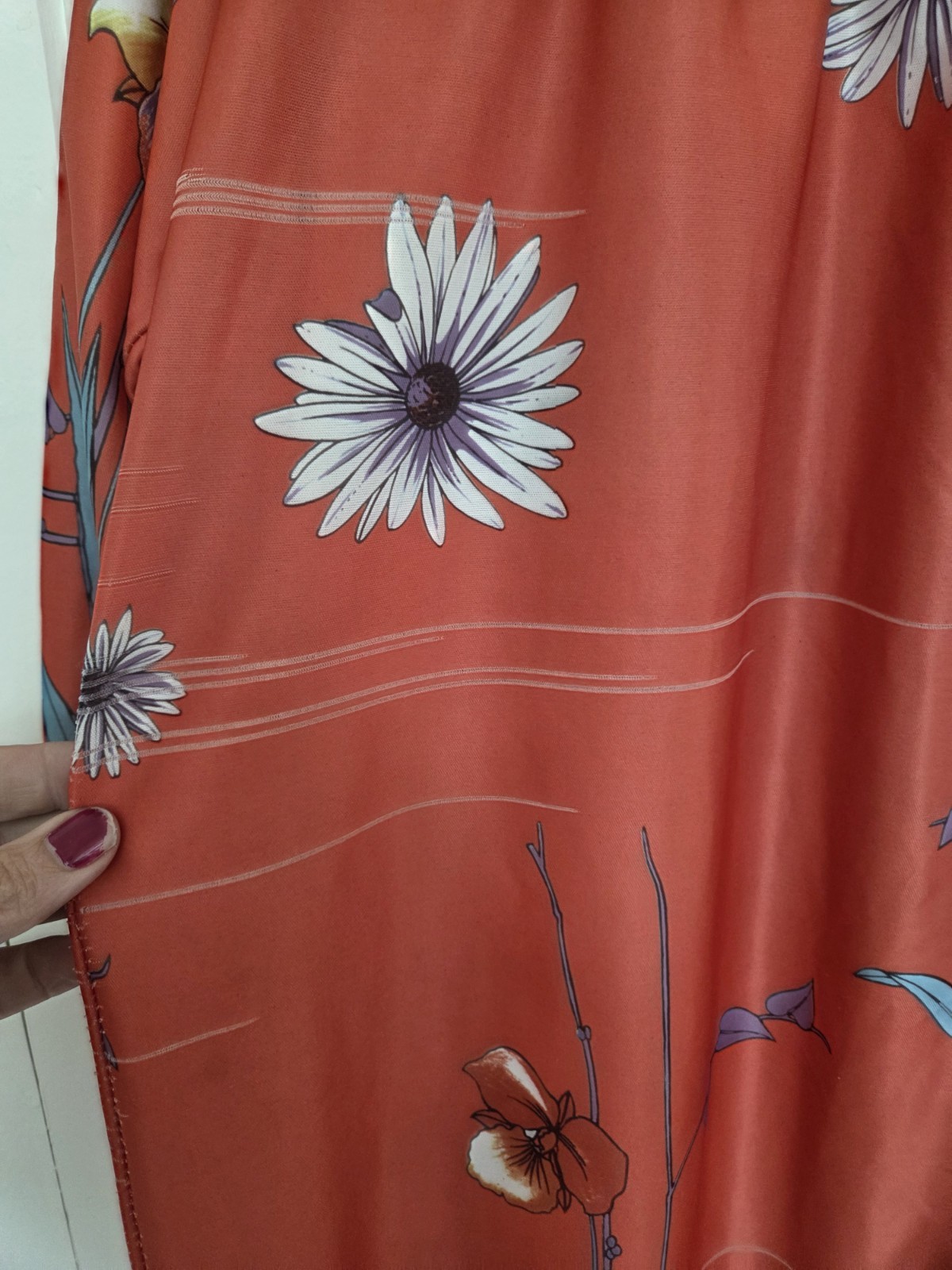 Vintage Plaza 9 Large Orange Floral House Dress Nightgown 1960s Retro Hawaiian