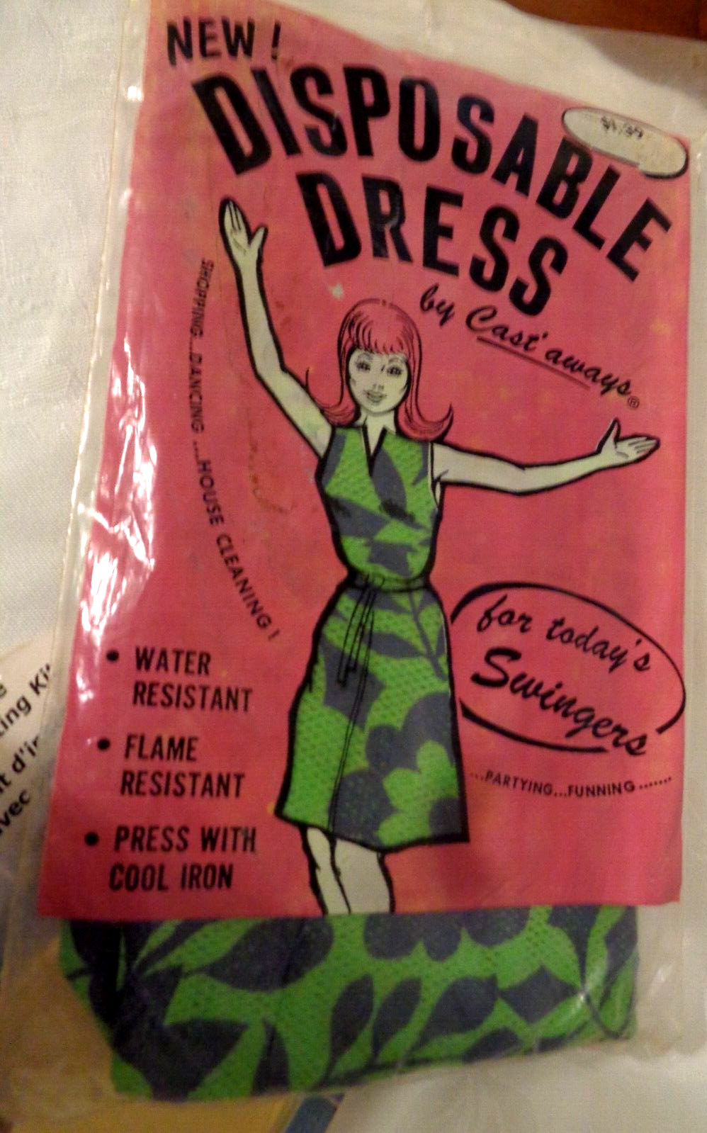 Vintage Cast’away 1960’s Disposable Dress for Today’s Swingers Size not Marked