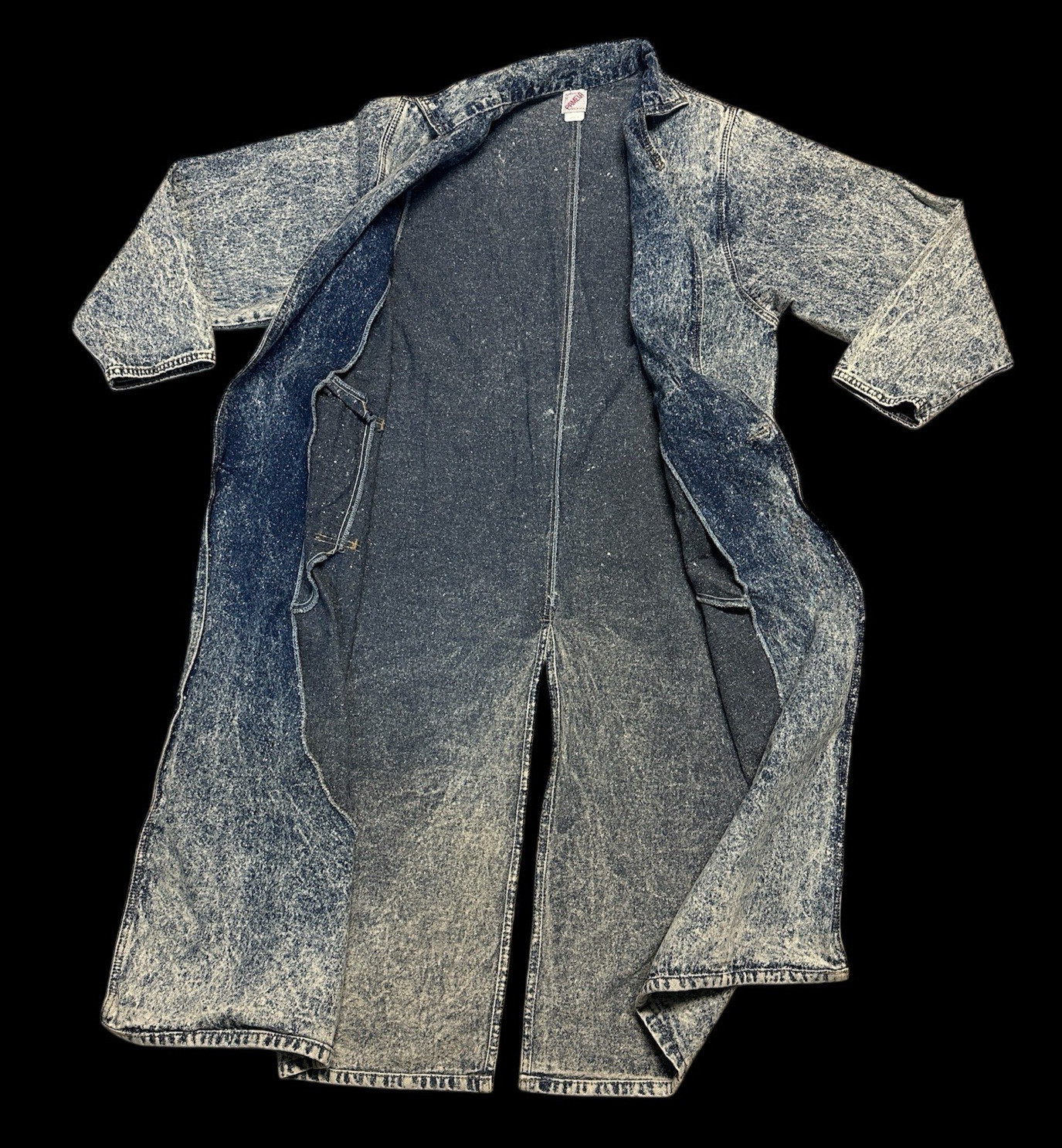 Pamela Denim Trench Coat Acid Washed Size Medium USA Vintage 1980s 90s