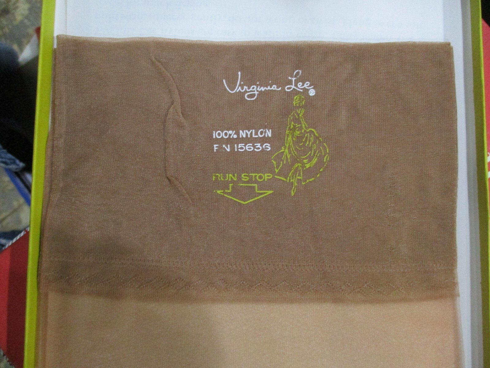 1PR VINTAGE VIRGINIA LEE RHT SHEER MICRO MESH NYLON STOCKINGS 11 LONG 34″ BEIG