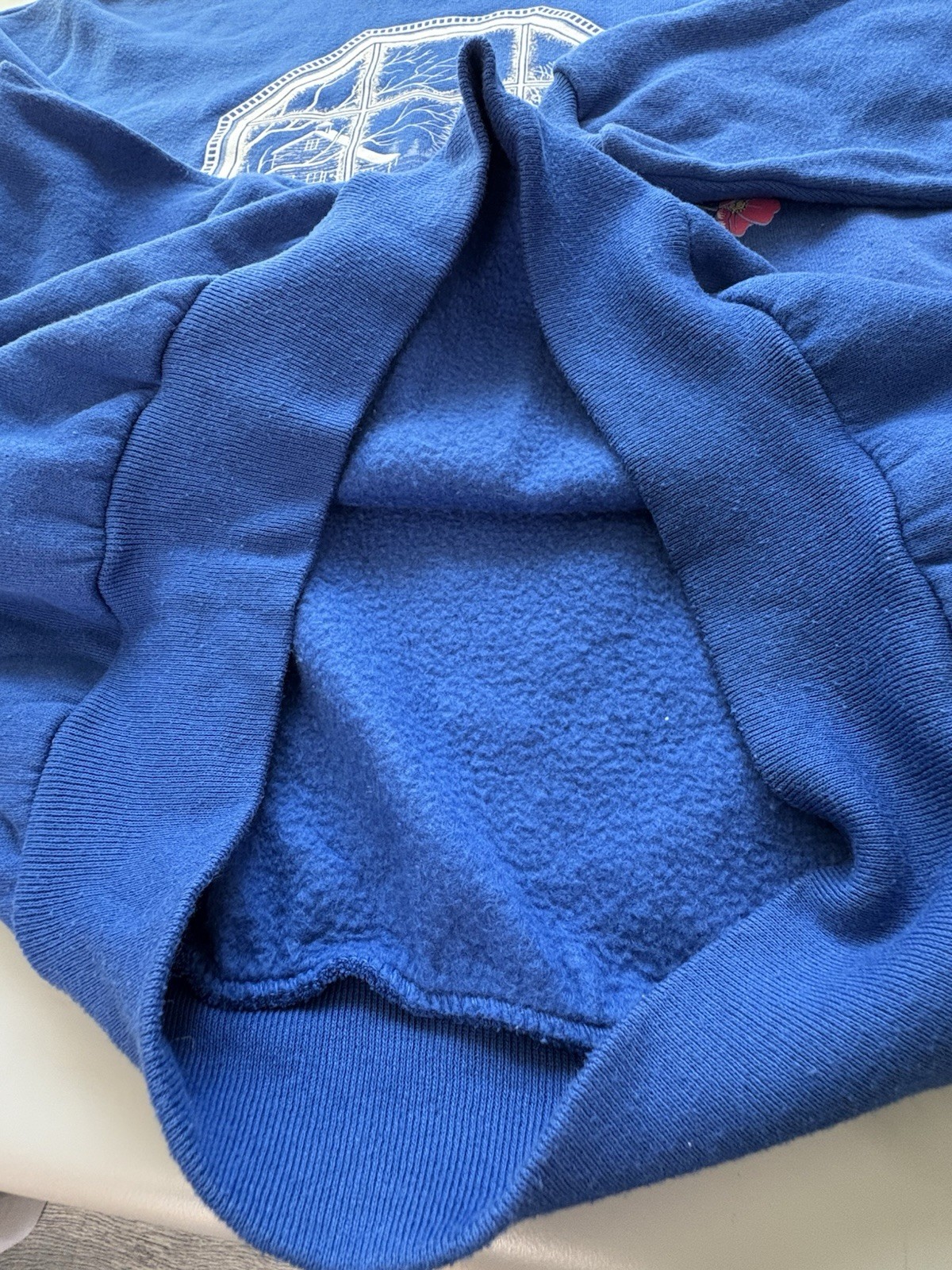 Vintage Morning Sun 90s Streetwear Women XL Farmhouse Flower Sweatshirt Blue USA
