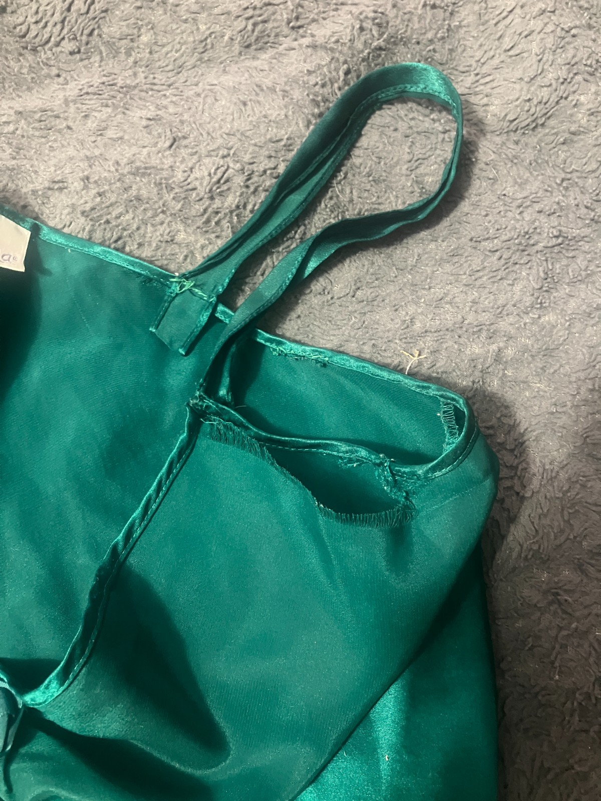 Vintage Adonna Green Satin Slip NIghtwear Dress Size 34 1990s 2000s