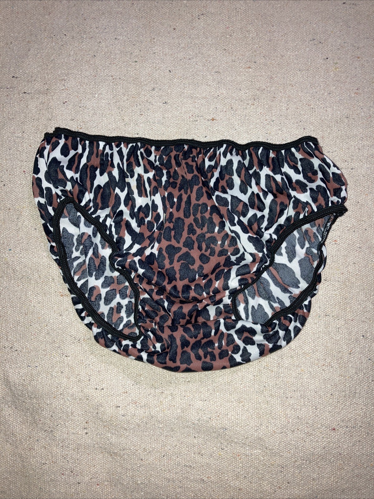 Vintage 60s Antron 111 Nylon Leopard Print Bikini Sheer Silky Panties Sissy M