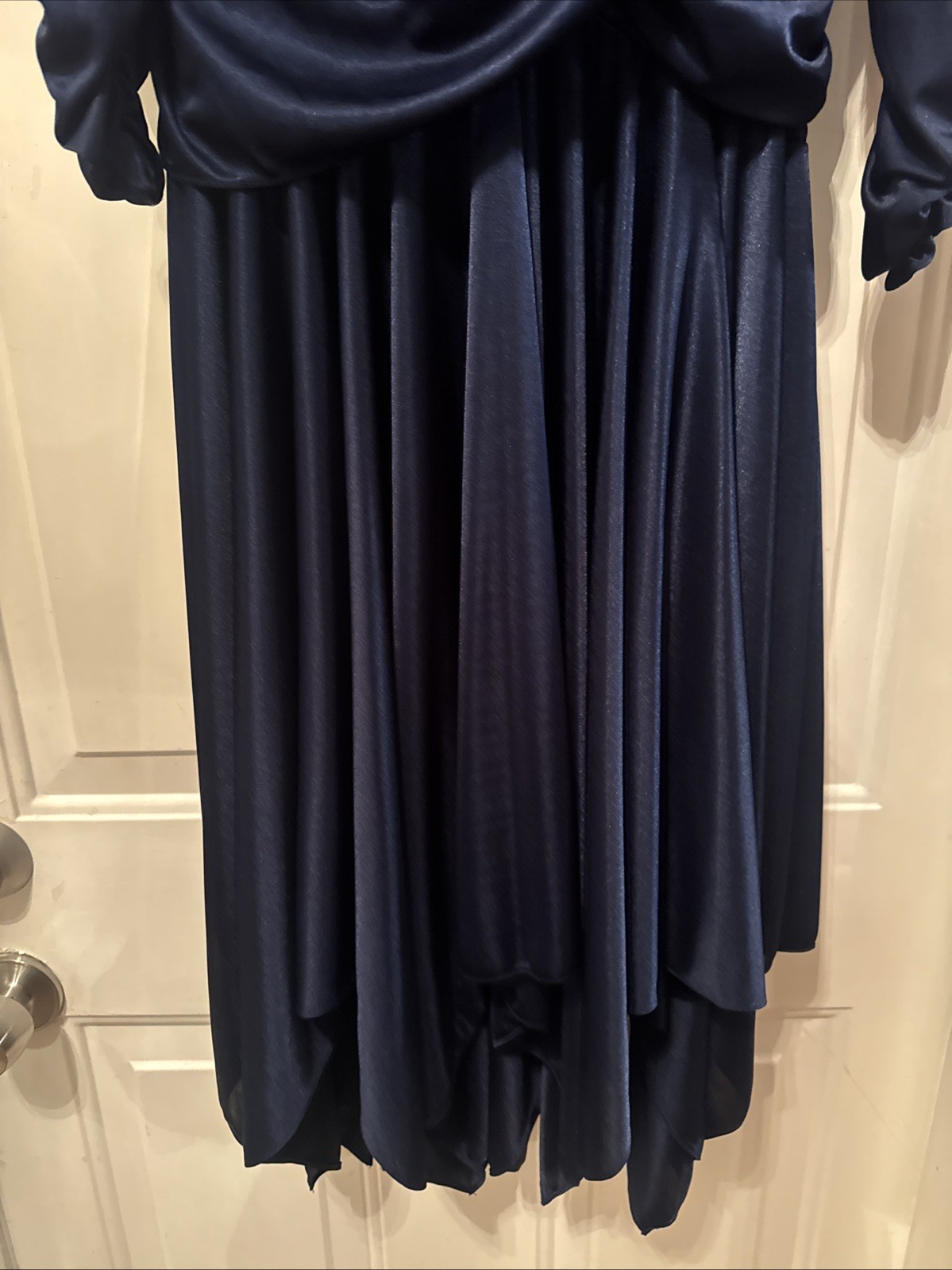 VTG 80’s Filigree Ltd Blue Ruched Midi Dress USA Style 8042 Size S?