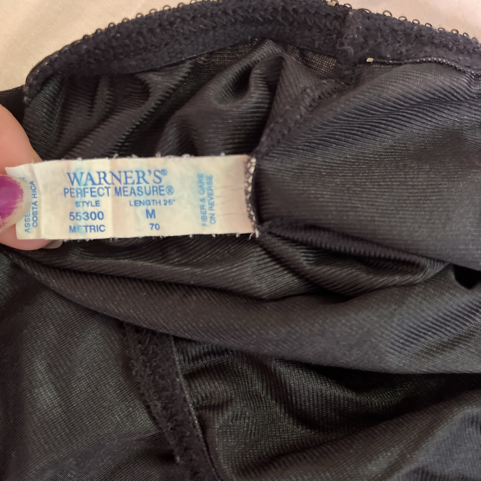 Vintage Warners Perfect Measure Black Half Slip Lace Hem Medium USA 25