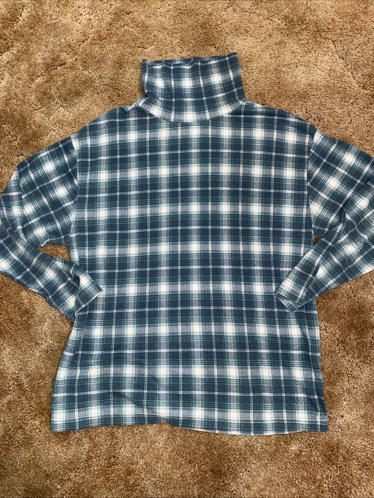 VTG Forenza The Limited Grunge Green Plaid Turtleneck 90s Vibes Sz XL