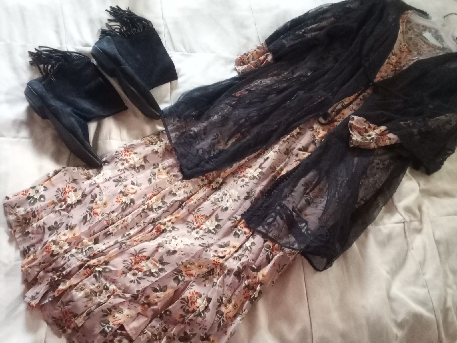 Vintage Passports Pier 1 Imports Long Sleeve Button Down Fit and Flare Dress