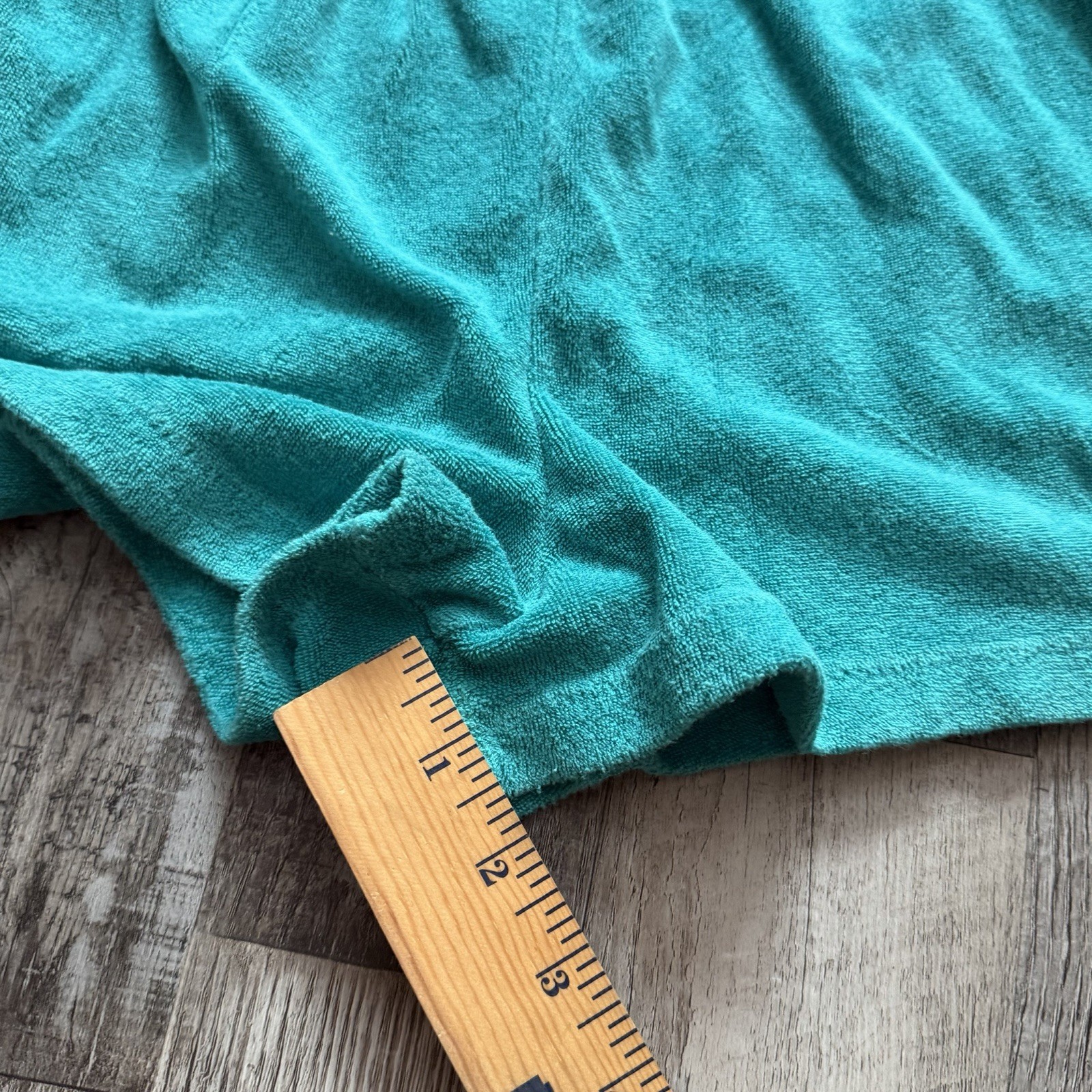 VTG 70s Beached Sears Terrycloth Strapless Teal Romper Jumpsuit (Size M) Rare