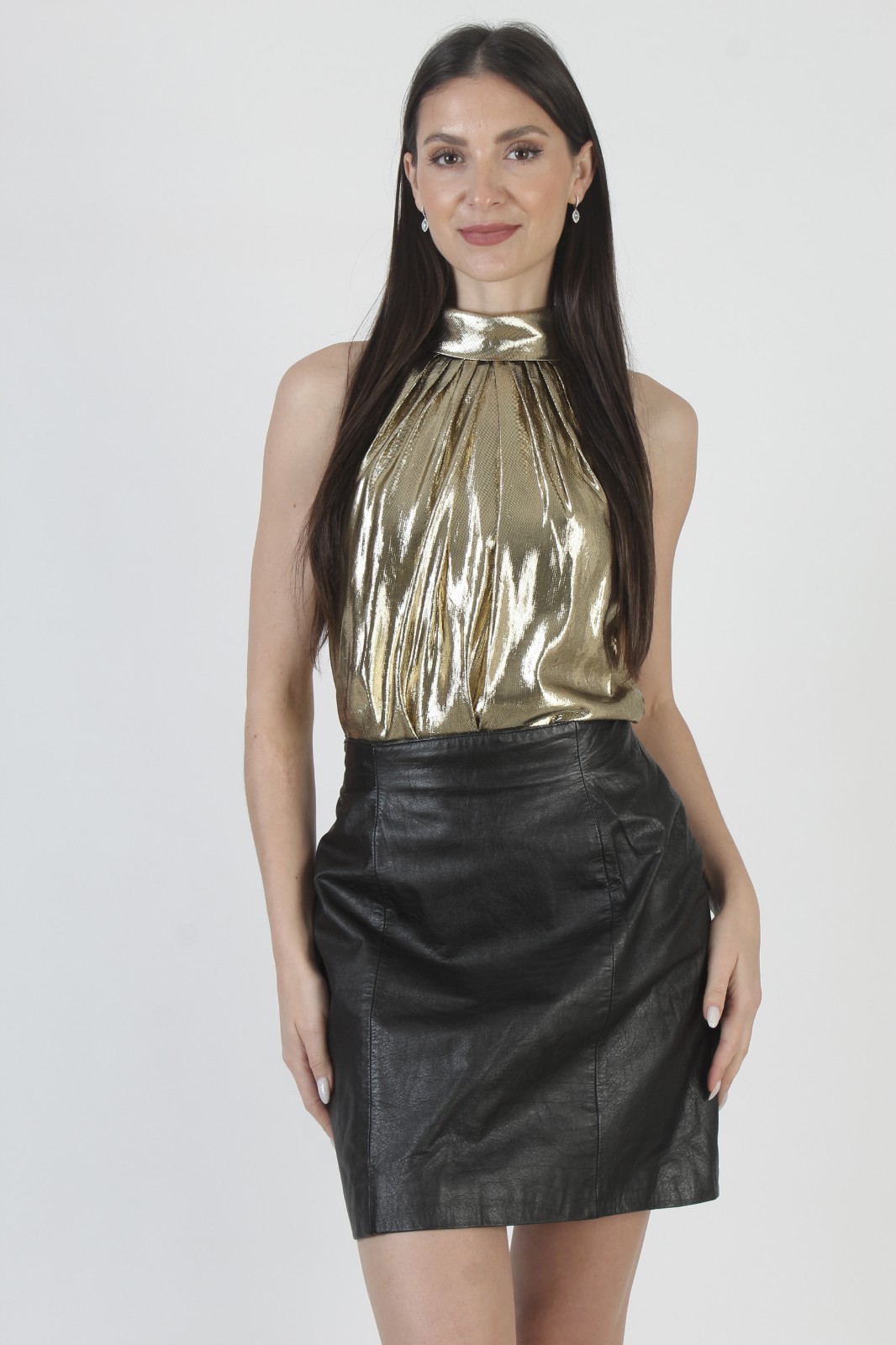 Vintage 90s Wilsons Black Leather Mini Skirt Womens 80s Pencil Biker Moto Sz 8
