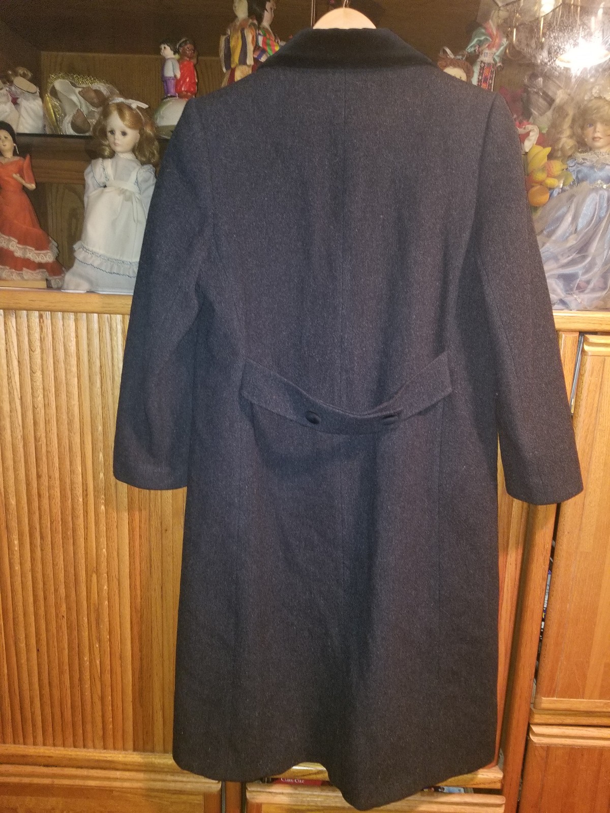VINTAGE FORECASTER OF BOSTON LADIES GRAY/GREY/BLACK TRIM LONG COAT SIZE 8 WOOL