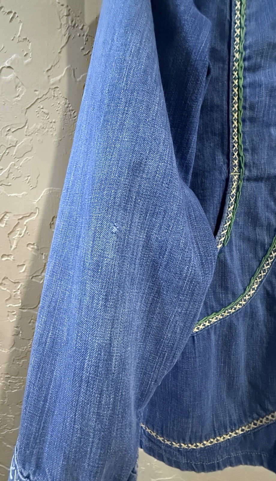 VTG 1970’s*Montgomery Ward*Embroidered “Love A Teacher It’s Educational.” Denim