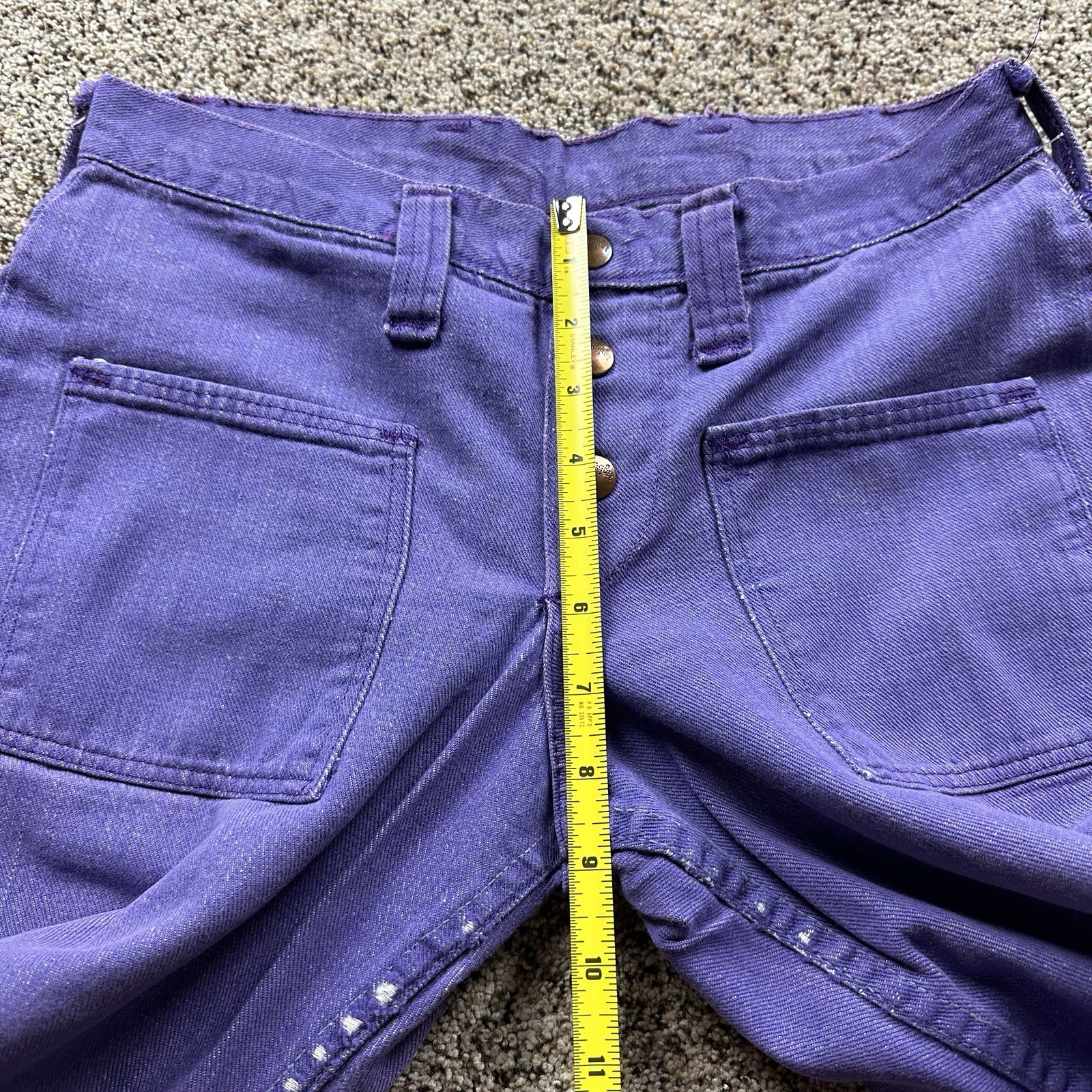 VTG 60’s-70’s Wrangler Purple Bell Bottom Flare Leg Size 11-12 USA Bare Back