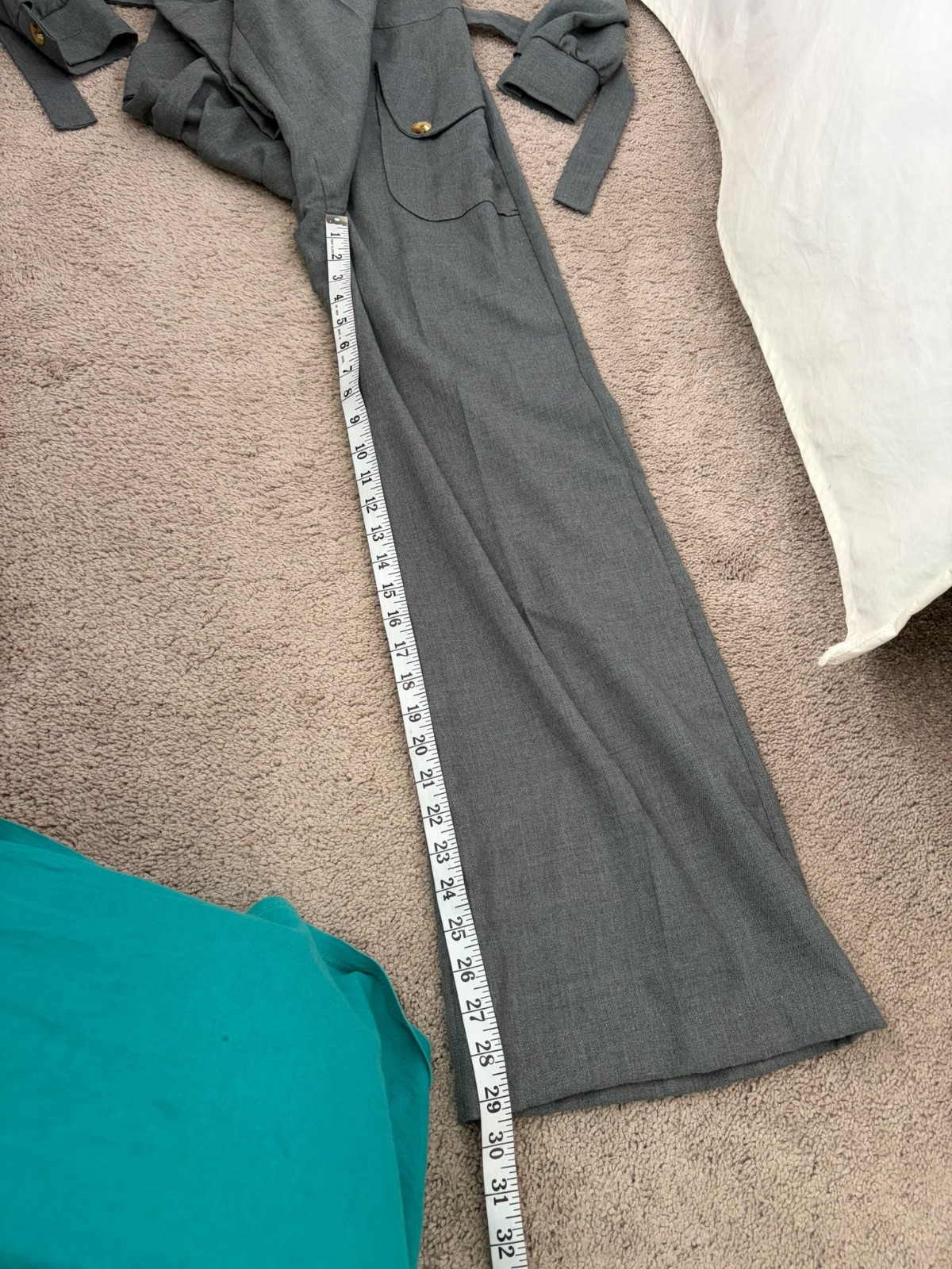 Vintage 70’s Juniors Grey Pants Jumpsuit with zip closure size 9