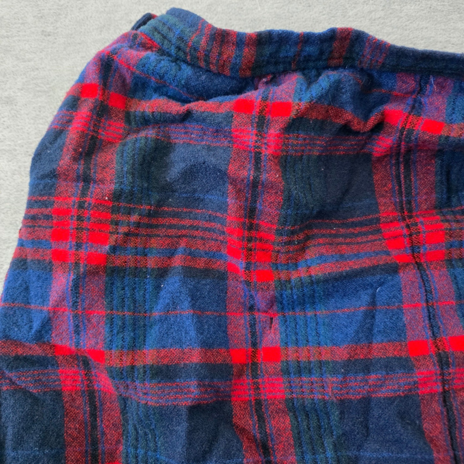 Pendleton Vintage Wool Plaid Midi Skirt Navy Red Green Size 12 Made in USA T528