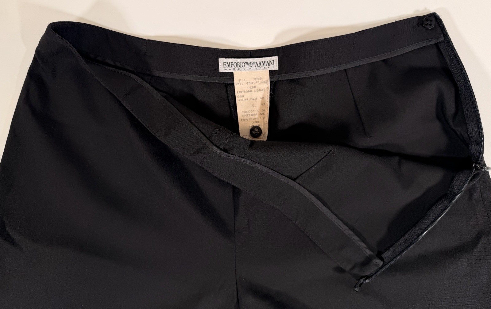 Emporio Armani Vintage 80s Black Trouser Pants Size IT 42 / US 6-8 Made In Italy