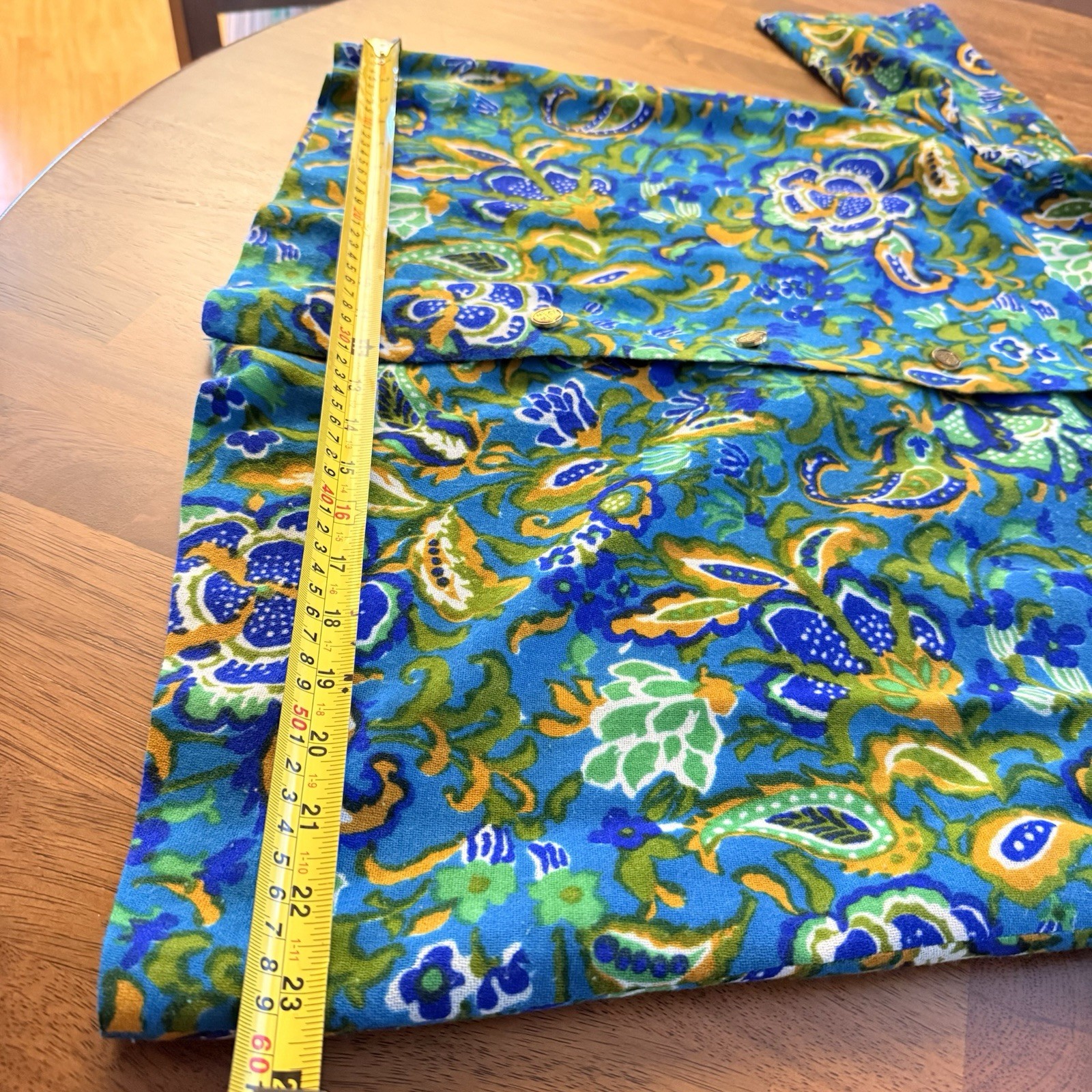 Vintage 1970s Paisley Blouse Top L Mod Psychedelic Hippie Boho Camp Festival￼