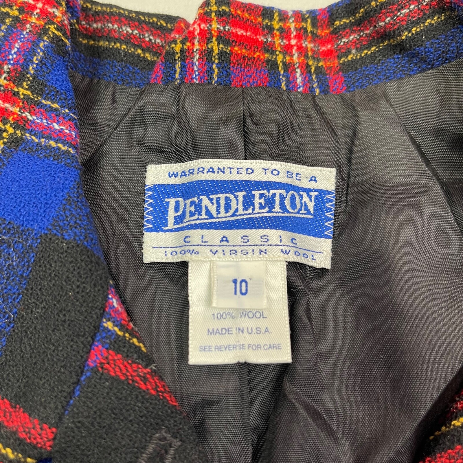 Pendleton Classic Wool Blazer Womens 10 Plaid Lined Jacket Casual Business