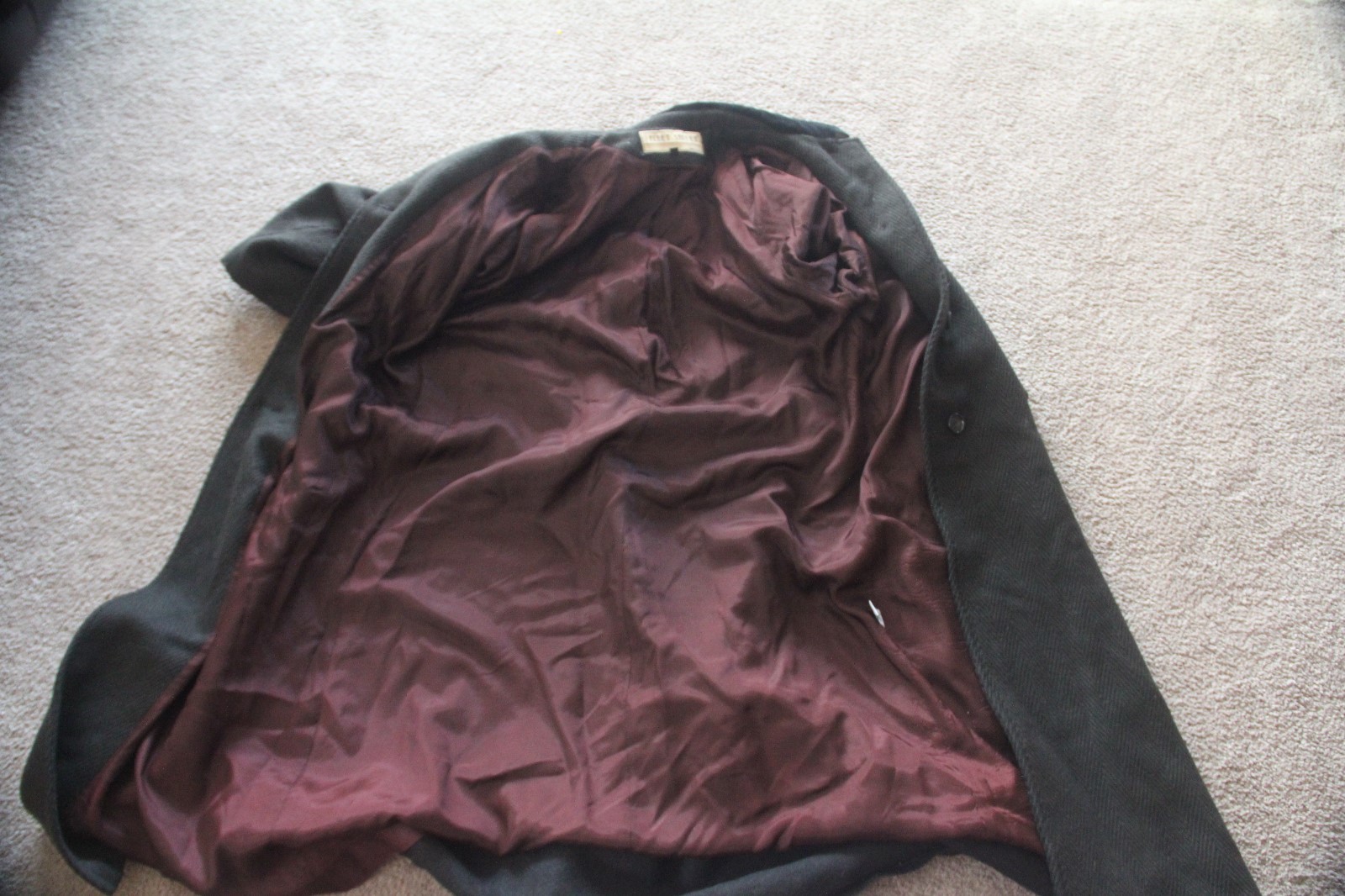 Fleet Street Trench Wool Women Vintage Sz 12 Large Jacket Coat Black Winter Fall