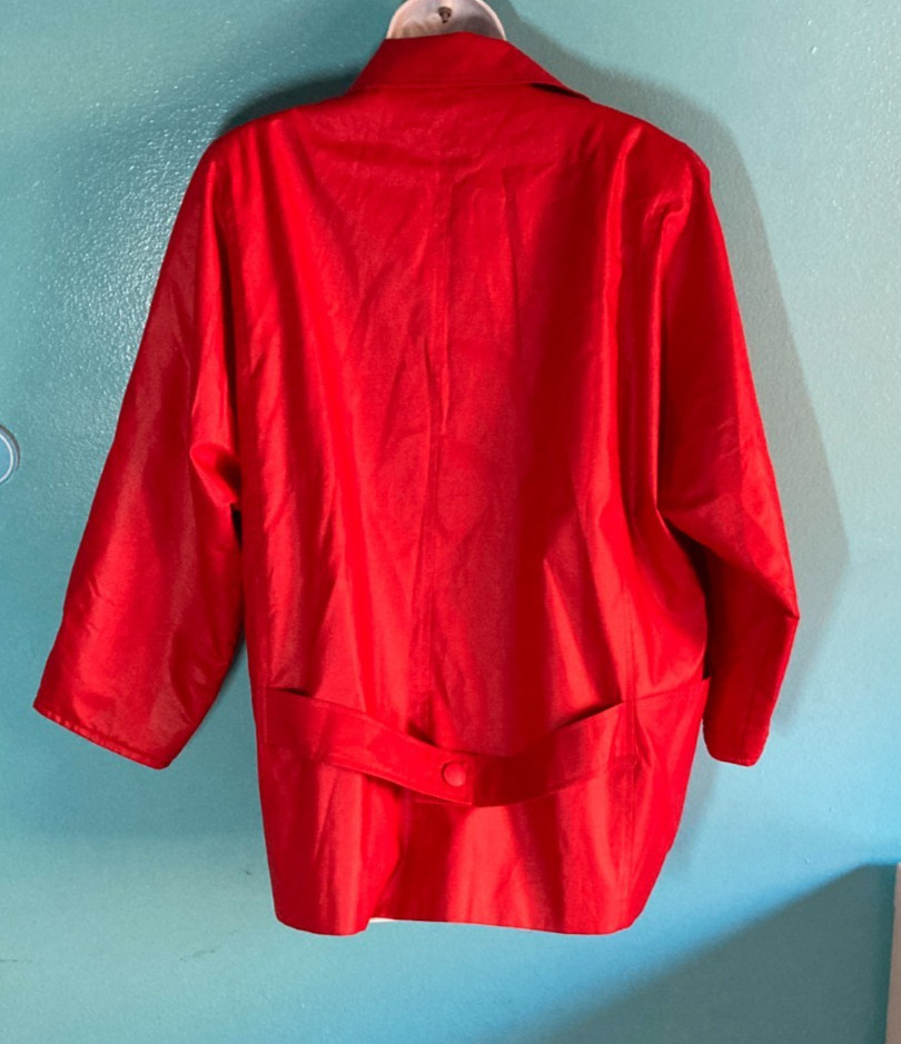 Claude Havrey Womens Vintage French Made Red Coat Blazer Jacket One Size