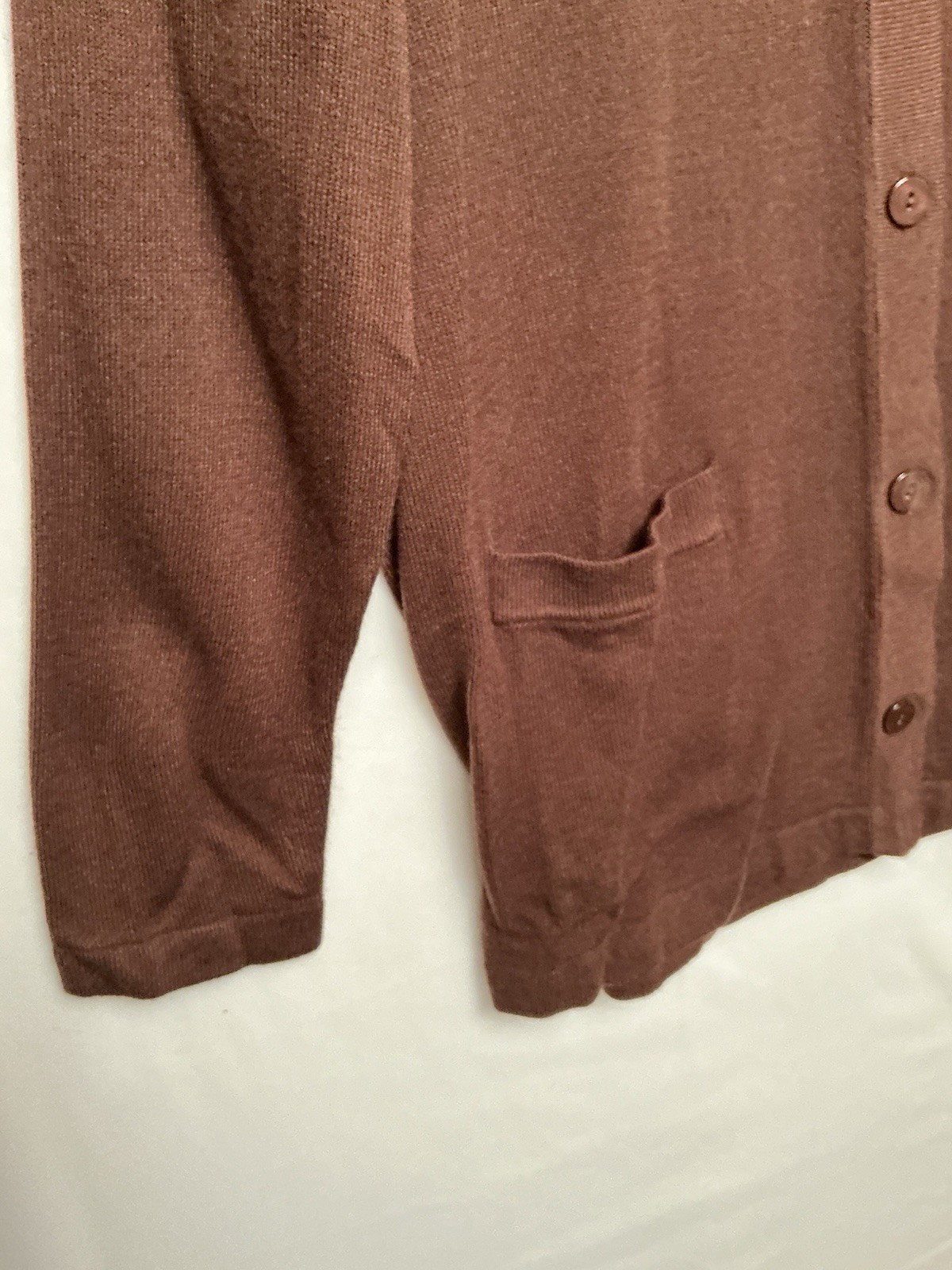 Y2K Sweater Cardigan Women’s Large NWT Brown Leopard Collar Rare Long