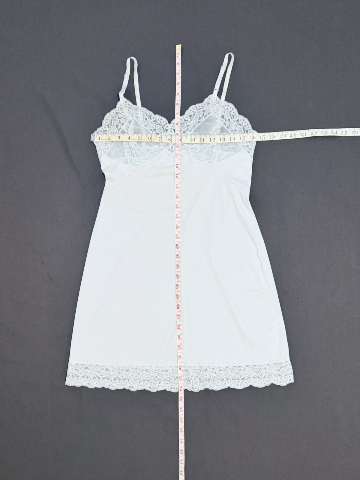 1960/70s VTG Vassarette Nylon Blue Full Slip w/ Chiffon &Lace 34