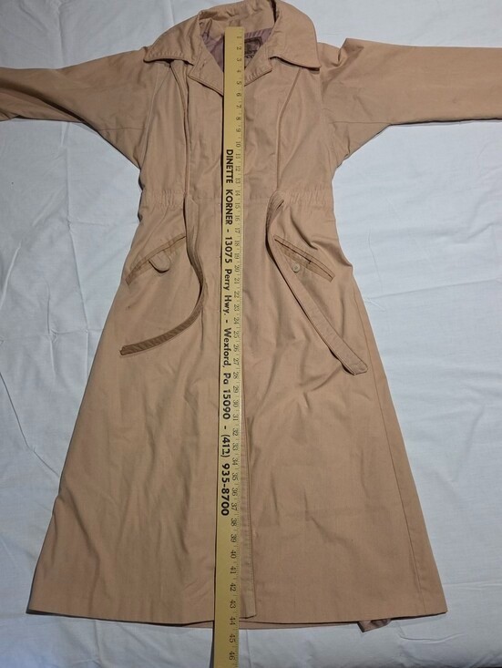 Vintage 1970s Mulberry Street Tan Trench Coat XS