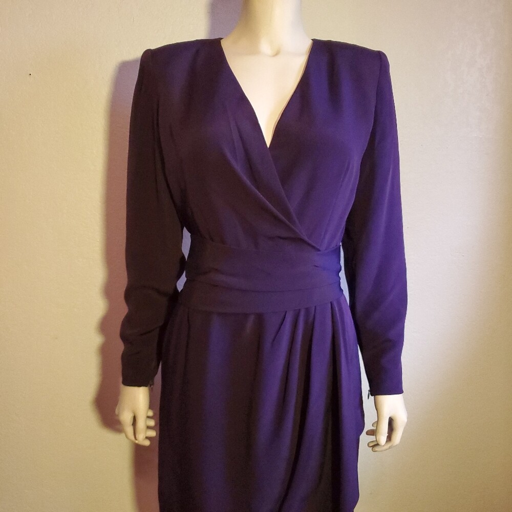 Vintage 80s Designer Purple Gown Stanley Platos