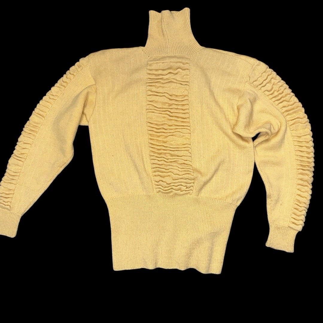 VTG EDINA RONAY CASHMERE BLEND SWEATER HAND KNIT ENGLAND ARCHITECTURAL KNIT