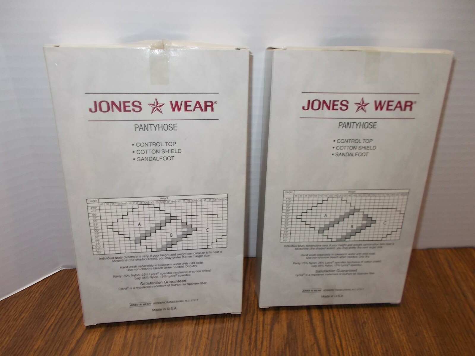Jones Wear Pantyhose 5 Pair Control Top Lycra Sheer BLACK Size B NEW SEALED