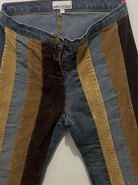 Vintage Denim and cord striped jeans by Santa Barbara Clothing Co Size 7
