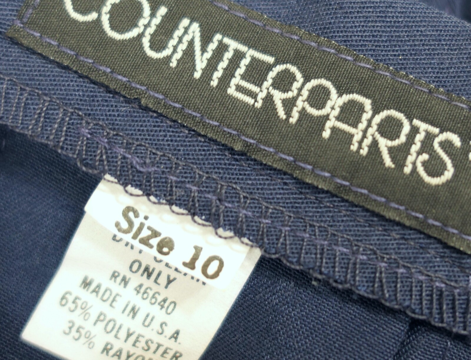 Vintage 70s 80s Counterparts Rayon Blend Pleated Navy Midi Skirt M