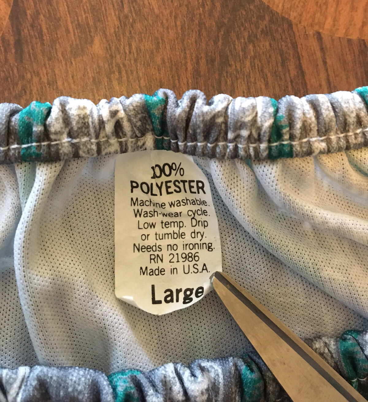 Vintage 1980s Shirt Retro Geometric Abstract Stripes Green Teal Silver Womens L
