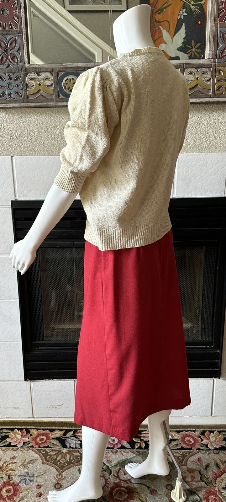Vintage You Babes Red Skirt W/ Front Slit Juniors Size 9 Waist 26” Hips 36”