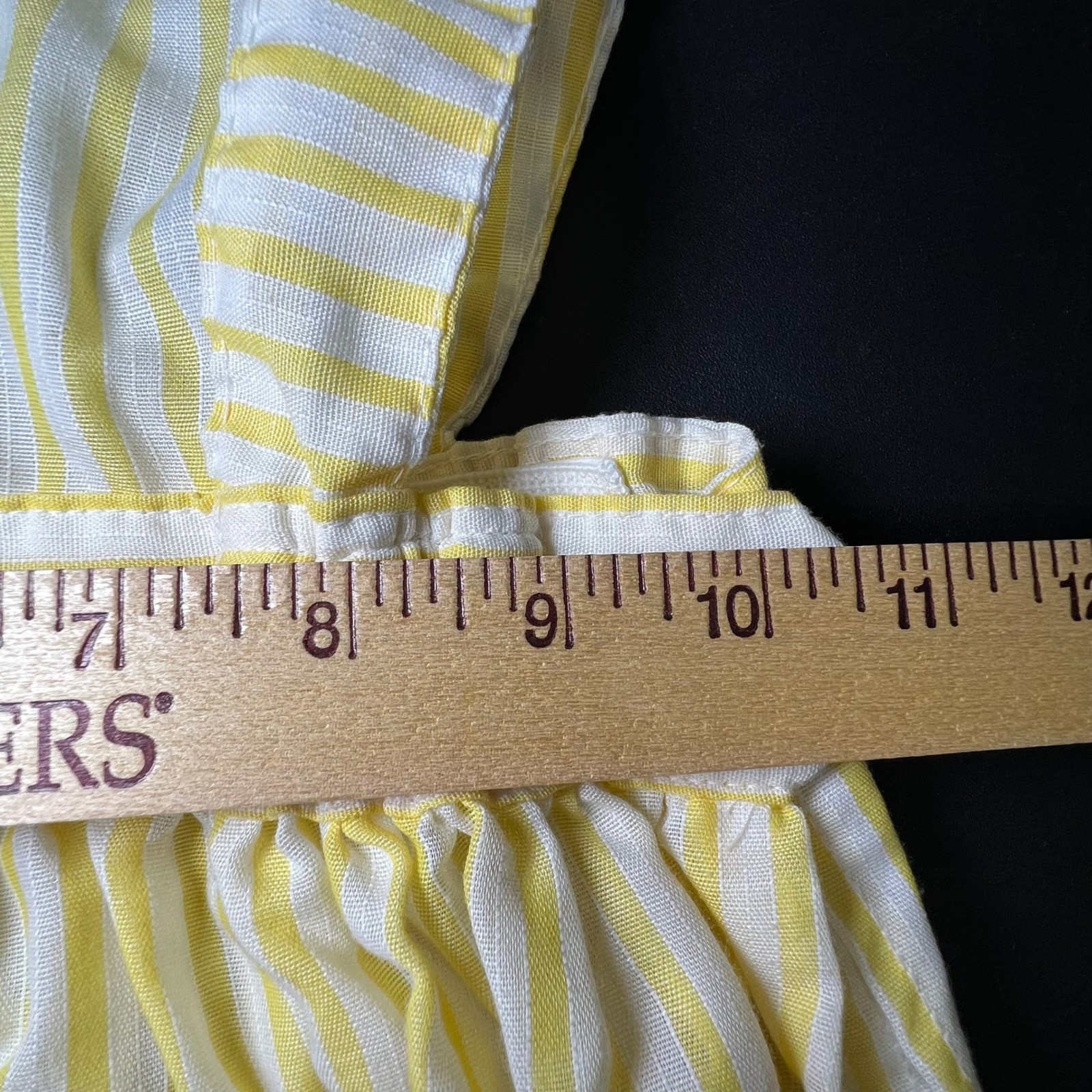 Vintage Yellow Striped Pinafore Apron Dress Womens S Future Nurses Club Uniform