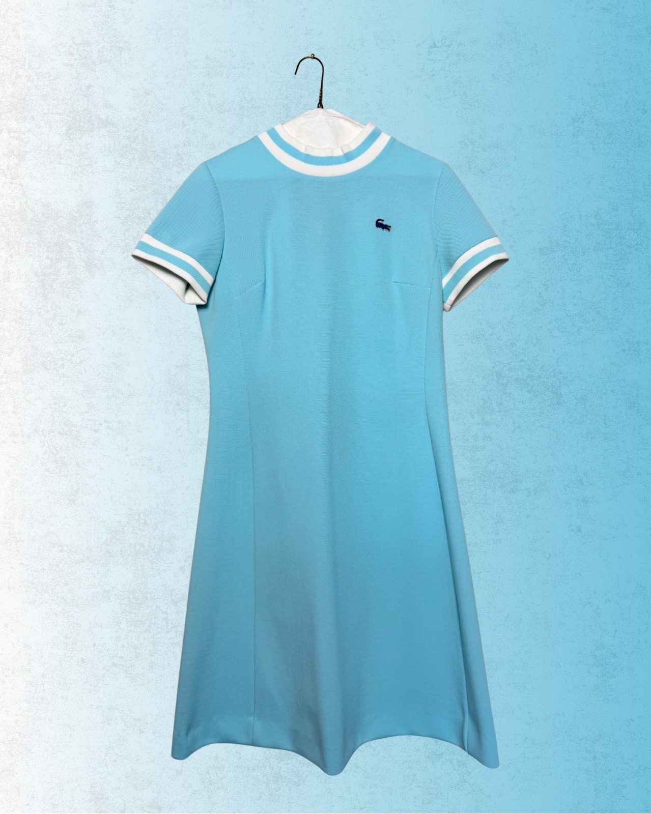 Vintage 70’s Vibrant Aqua Blue “Chemise Lacoste” Dress