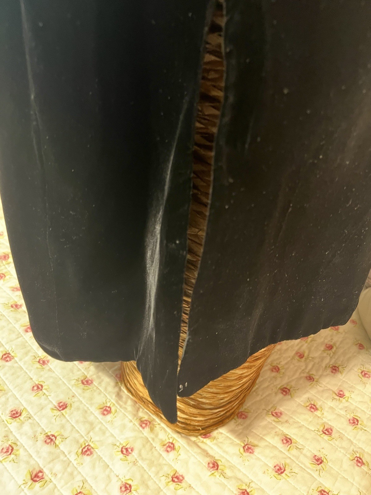 Vintage Black Silk Velvet Opera Cape Goth Witchey