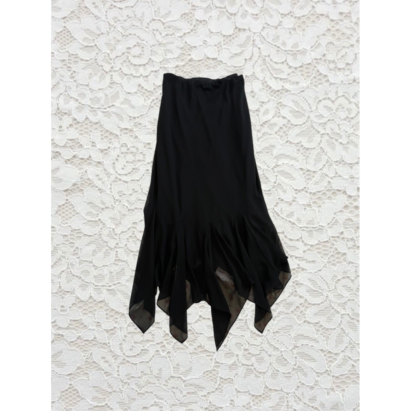 vintage handkerchief hem fairy whimsygoth maxi skirt