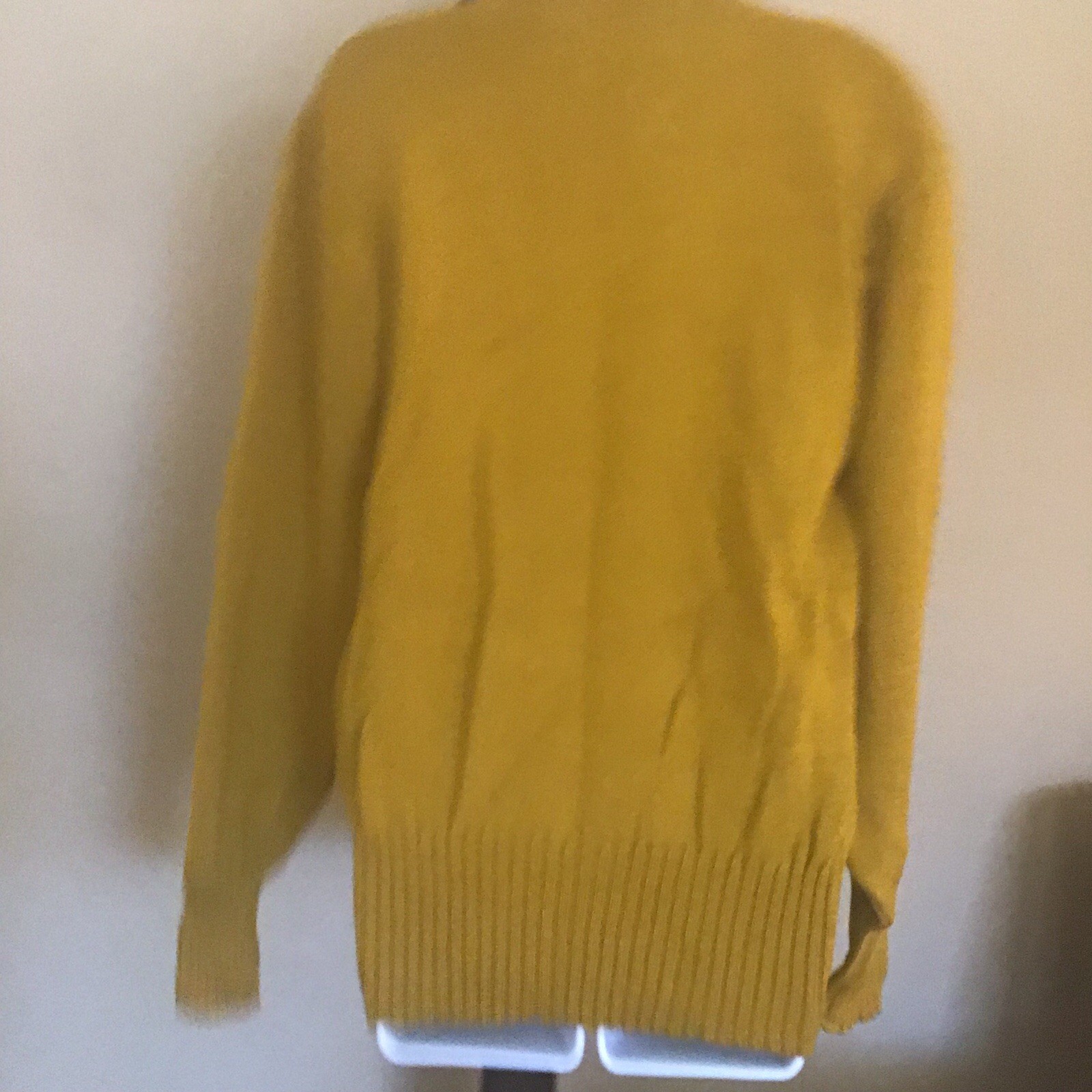 Vintage Letterman Sand-Knit Wool Varsity Sweater Mustard Yellow Size 42