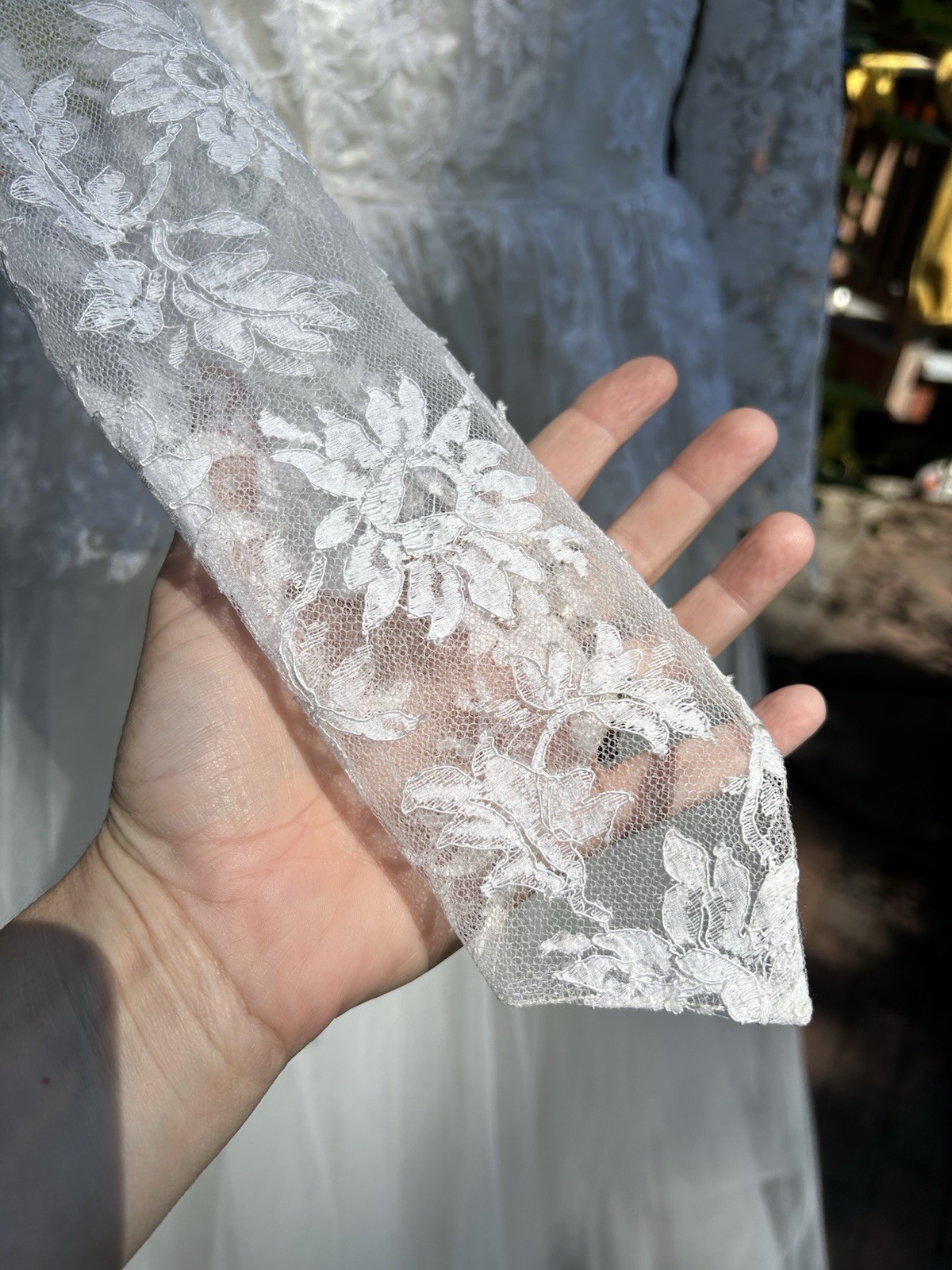 1950s Tea Length Wedding Dress w/ Vintage Tulle & Lace Bridal Cupcake Romantic S