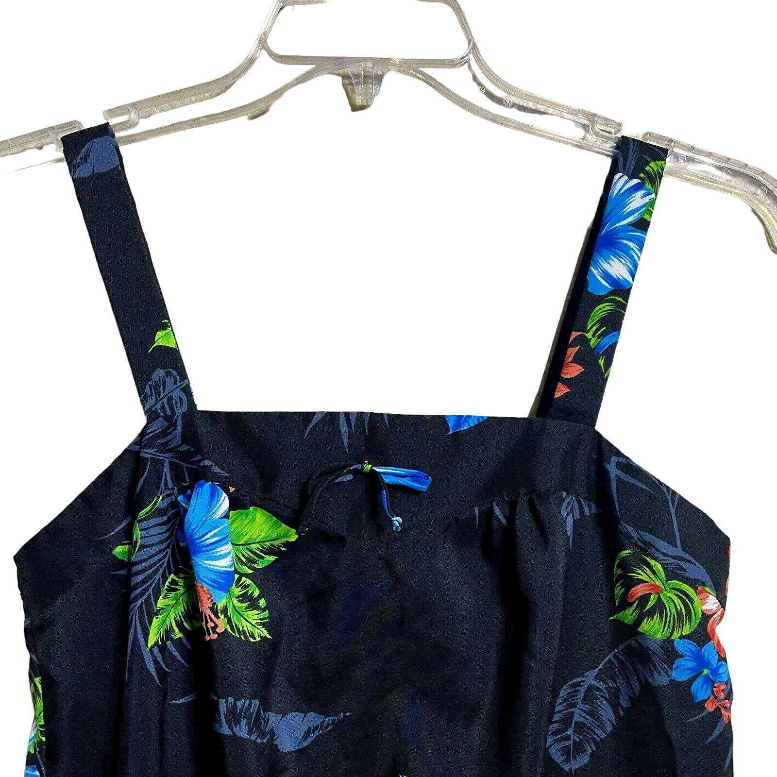 Ja Na of Hawaii Size 6 Sleeveless Maxi Dress 1970s Day Glo Hibiscus Frangipani