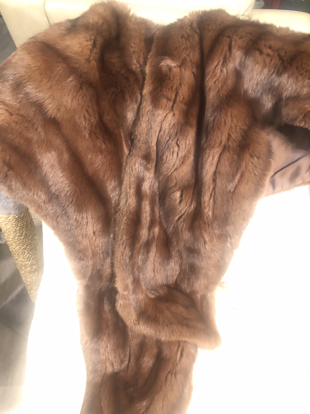 Mink Fur Stole LongWrap Vtg Like NewCustomMade Signed HoustonSocialite 1950-60
