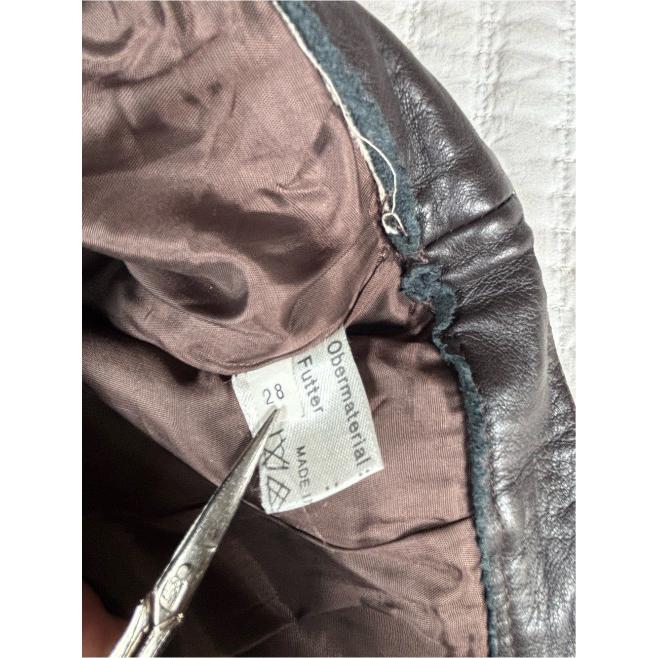 Sisley Italy Brown Leather Pants Women’s Size 28 High Waist Tapered Vintage