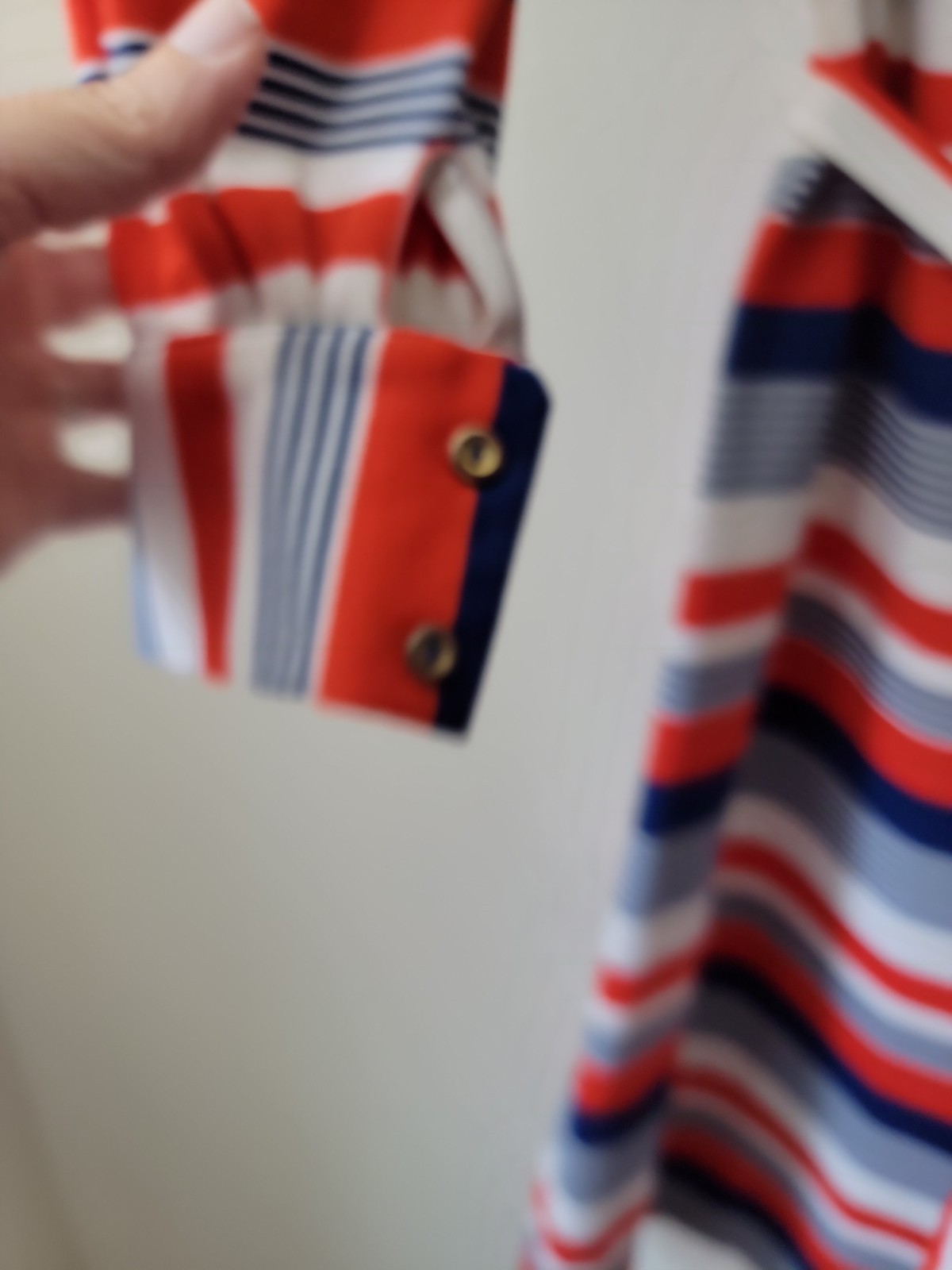 Vintage 60s 70s Mod Go Go Dress White Orange & Blue Striped Large With Belt