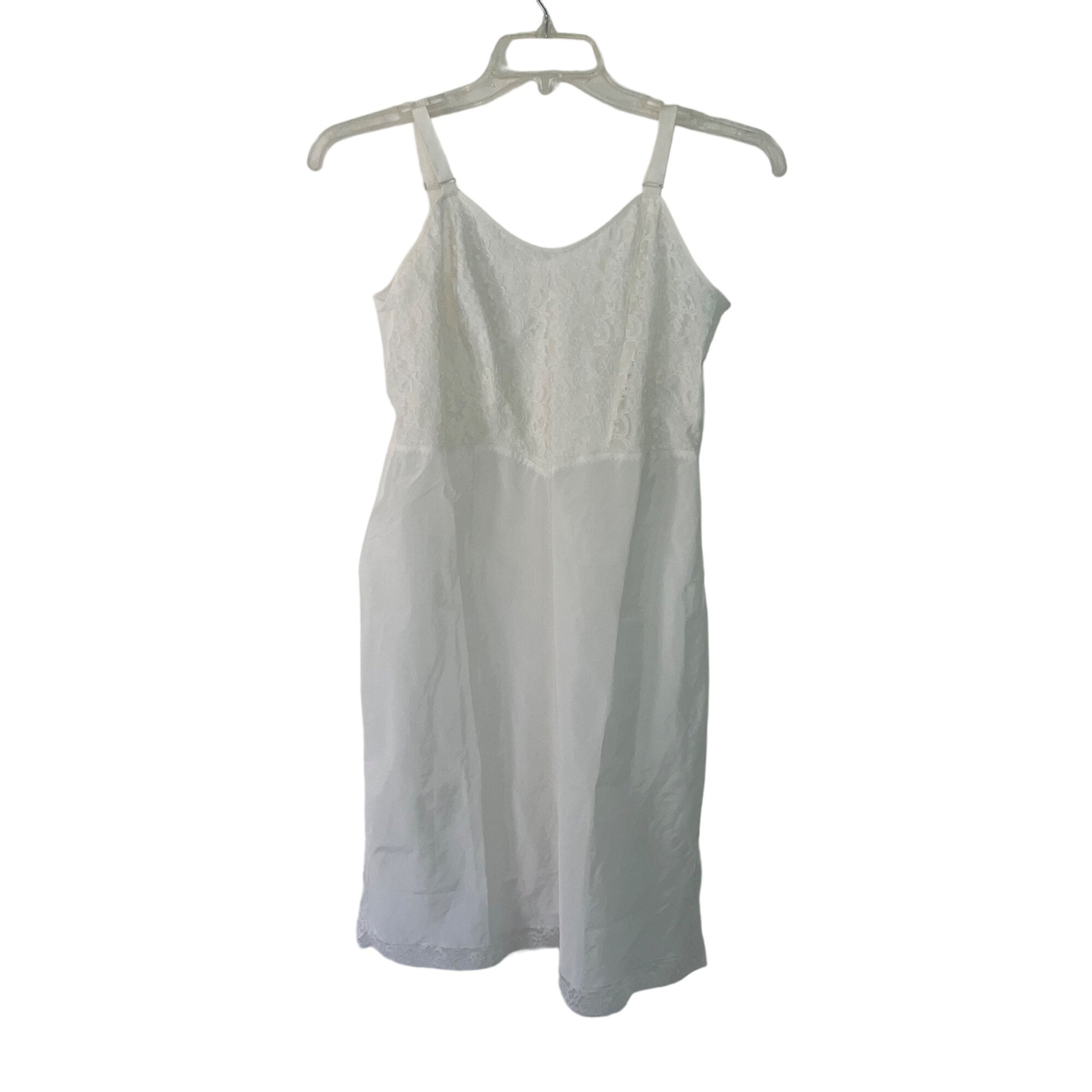 Barbizon Slip Womens Vintage Size Medium White Lace Bodice Zipper Saucy Tafredda