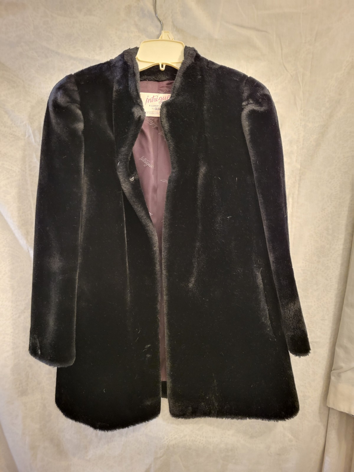 Intrigue Luxury by Glenoit Black Vintage Fur Coat Faux Mink Women’s 8 Union USA