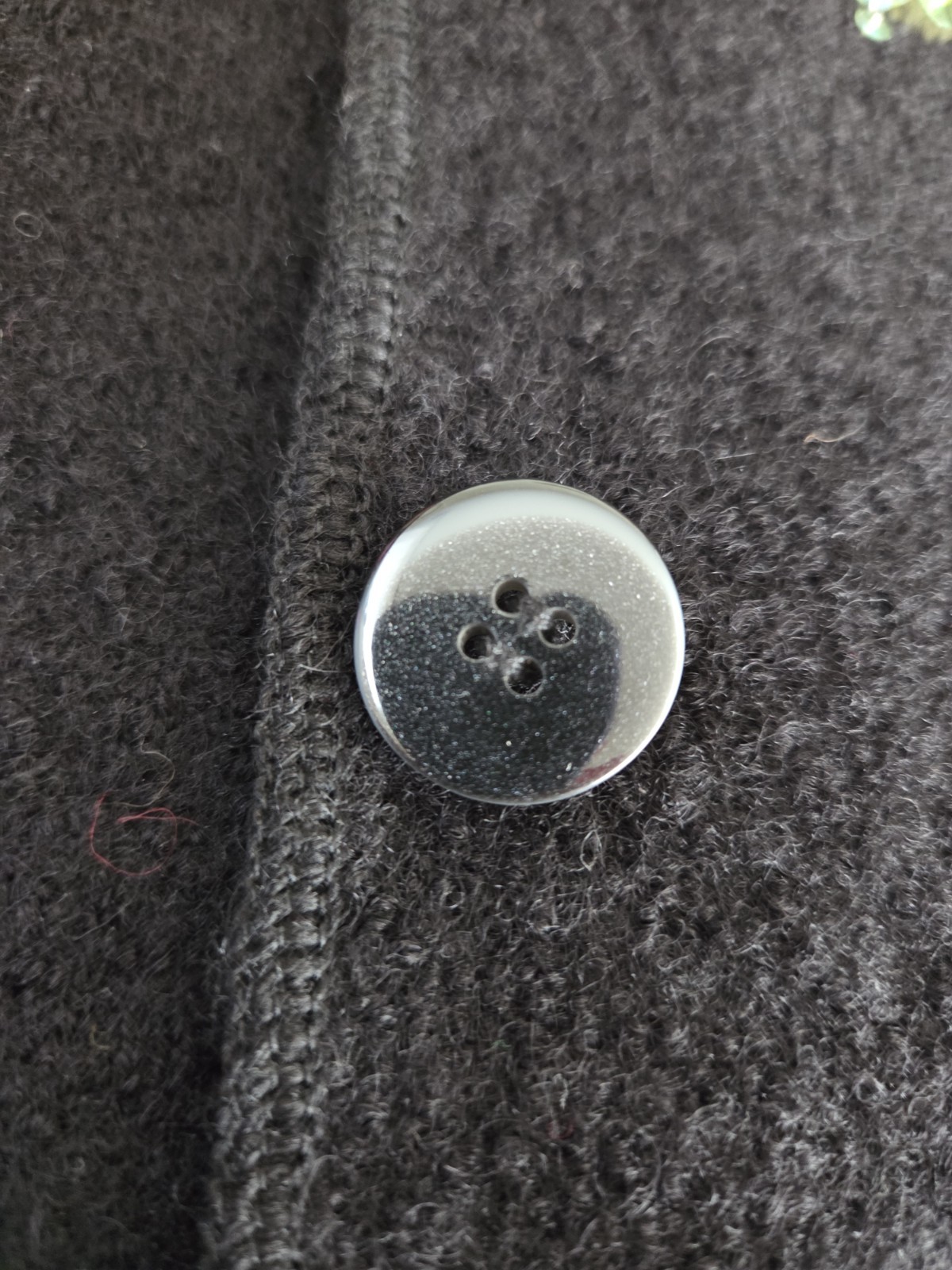 Susan Bristol – Wool Cardigan – Black w/ Embroidered Flowers/beads – Size M