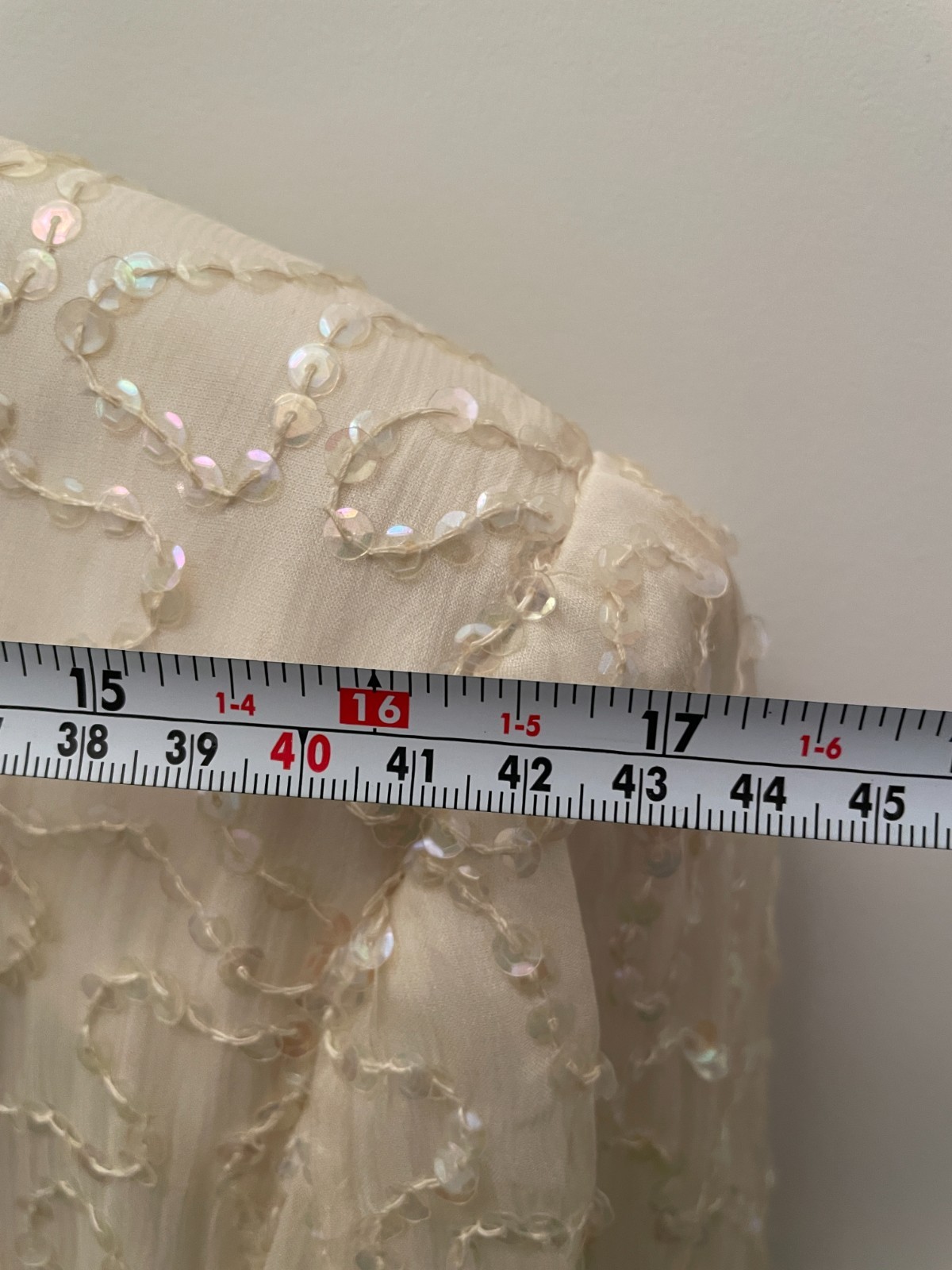 Vintage Large Brilliante by J.A. 100% Silk White Beaded dress Wedding