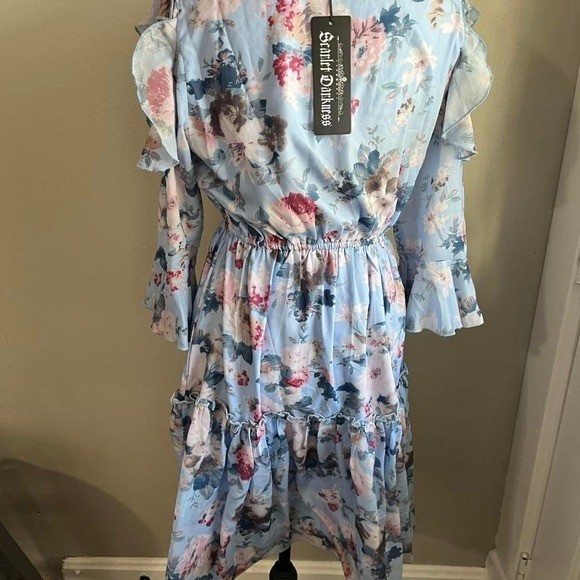 Blue Floral Renaissance Era Dress