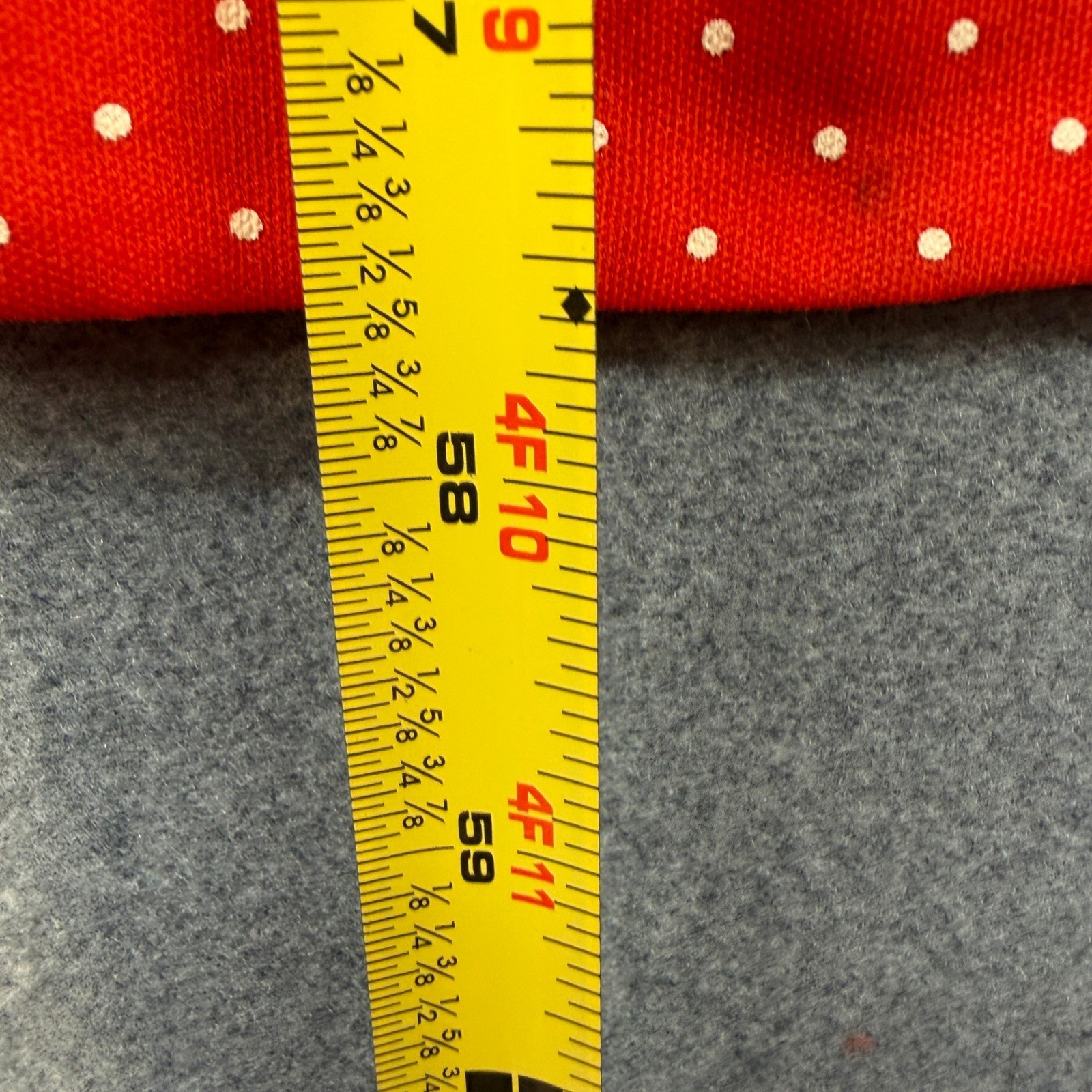 Vintage 70s ILGWU Red Polka Dot Flutter Sleeve Maxi Dress Rick Rack Trim Small S
