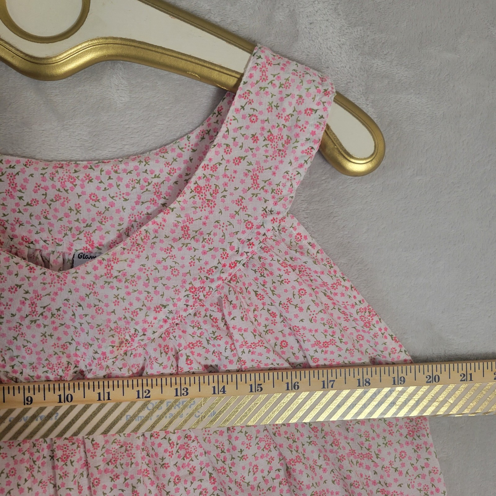 VTG Long Dainty Pink Floral Sleeveless Nightgown Summer OS Cottagecore Prarie